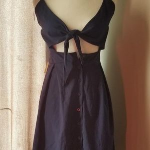 Tie front cut put dress